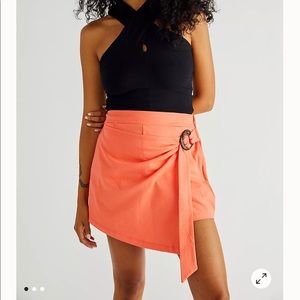 NWT Free People skort (Heat Wave) in coral/watermelon color